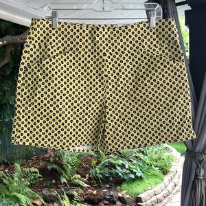 INC International Concepts yellow print rayon blend core shorts size 12